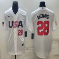 2023 World Cup #28 Arenado white USA majestic baseball jerseys 07