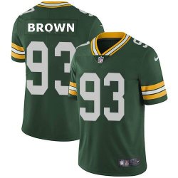 Custom Green Bay Packers #93 Brown Nike green Color Rush Limited Jersey