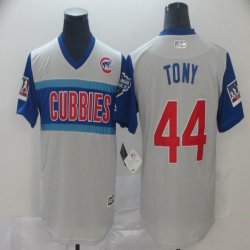 Chicago Cubs #44 Tony gray blue majestic mlb baseball jersey Nickname version