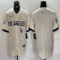 Nike Los Angeles Dodgers blank beige fashion MLB Baseball jerseys -BD 01