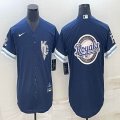 Nike kansas city royals blank blue majestic MLB baseball jerseys -BD 04