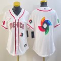 Women 2023 World Cup Mexico blank white majestic baseball jerseys 02