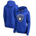 Milwaukee Brewers Women's Plus Sizes Primary Team Logo Pullover Hoodie - Royal