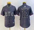 Youth Nike New York Mets #12 Francisco Lindor gray majestic mlb jerseys majestic baseball jerseys 01