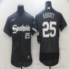 Nike Chicago White Sox #25 Abbott black Flexbase Authentic Collection Jersey city version-BD