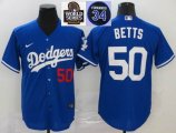 2024 World Series and 34 patch Dodgers Mookie Betts black majestic baseball Jersey-LT