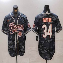 Nike Chicago Bears #34 Walter Payton gray camo baseball jerseys Joint name-BD 01