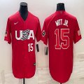 2023 World Cup #15 Bobby Witt Jr. red USA majestic baseball jerseys 07