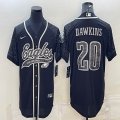 Nike Philadelphia Eagles #20 Brian Dawkins black baseball jerseys Joint name Reflective version-BD