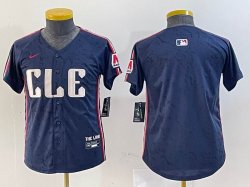 Youth Nike Cleveland Indians blank blue majestic baseball jersey -BD 06