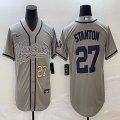 Nike New York Yankees #27 Giancarlo Stanton gray majestic baseball Jersey Joint name