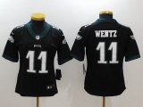 Women Philadelphia Eagles #11 Carson Wentz black Color Rush Limited Jersey