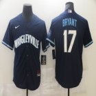 Chicago Cubs #17 Kris Bryant Nike Navy 2021 City Connect majestic baseball Jersey