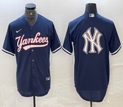 Nike New York Yankees blank blue MLB baseball Jersey Joint name -BD 09