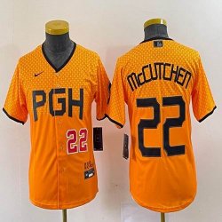 Youth Nike Pittsburgh Pirates #22 Andrew McCutchen Yellow MLB baseball Jerseys city version 01