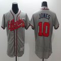 2016 Atlanta Braves #10 Chipper Jones gray elite baseball jersey