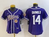 Women Nike Minnesota Vikings Sam Darnold purple baseball jerseys Joint name-BD