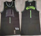 Nike New Orleans Pelicans #1 Zion Williamson black NBA basketball jersey city version-HL