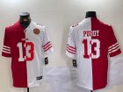 Nike San Francisco 49ers #13 Brock Purdy splits red White Color Rush Limited Jersey 02