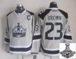 reebok Los Angeles Kings 23 Dustin Brown gray 2014 NHL champion Jersey