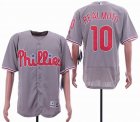 Philadelphia Phillies #10 J.T. Realmuto gray Flexbase Authentic Collection Jersey