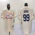 Nike New York Yankees #99 Aaron Judge beige majestic baseball Jersey Joint name 01