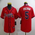 Youth Nike Atlanta Braves #5 Freddie Freeman red majestic baseball jersey