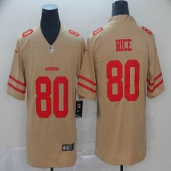 Nike 49ers #80 Jerry Rice yellow Color Rush Limited Jersey-Inverted version