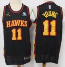 Atlanta Hawks #11 Trae Young black nike nba basketball Jersey-S8