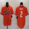 Nike Chicago Bears #2 D.J. Moore orange baseball jerseys Joint name-BD 01