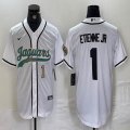 Jacksonville Jaguars #1 Etienne Jr white baseball jerseys Joint name-BD 01