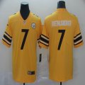 Nike Pittsburgh Steelers #7 Ben Roethlisberger yellow Color Rush Limited Jersey-Inverted version