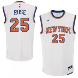 New York Knicks Derrick Rose adidas White nba Jersey