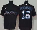 Nike Florida Marlins #16 Jose Fernandez black MLB baseball Jerseys-WL