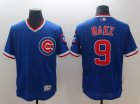 Chicago Cubs #9 Javier Baez blue throwback Flexbase Authentic Collection Jersey