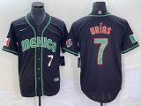 2023 World Cup Mexico #7 Julio Urias black majestic baseball jerseys 111