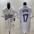 Los Angeles Dodgers #17 Shohei Ohtani white Nike majestic baseball Jersey Joint name -BD 01