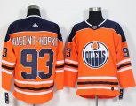 Adidas Edmonton Oilers 93# Ryan Nugent-Hopkins orange hockey jersey