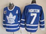 Toronto Maple Leafs 7# Tim Horton CCM throwback blue hockey jerseys 75th patch