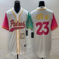 Nike San Diego Padres #23 Fernando Tatis Jr white red green majestic mlb Jerseys Joint name 01