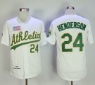 Oakland Athletics #24 Rickey Henderson white throwback mlb jersey