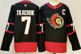 Ottawa Senators #7 Brady Tkachuk Black Red hockey jersey-PD