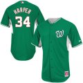 Custom Washington Nationals #34 Bryce Harper Green ST PATRICKS Jerseys