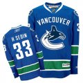 NHL Vancouver Canucks 33# H.SEDIN Blue Jersey