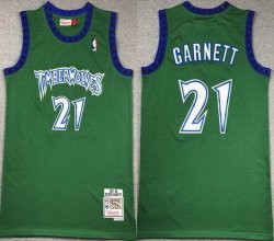 Minnesota Timberwolves #21 Kevin Garnett green Throwback basketball jersey-XD