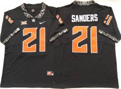 Oklahoma State Cowboys #21 Barry Sanders black college football Limited Jersey