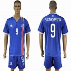 2016 Iceland team SIGTHORSSON #9 blue soccer jerseys home