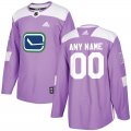 Custom Vancouver Canucks NHL Authentic Purple Fights Cancer Practice jersey