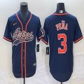 Nike Houston Astros #3 Jeremy Pena blue majestic baseball jerseys big logo Joint name -BD 02