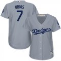 Custom Los Angeles Dodgers #7 Julio Urias gray Youth majestic baseball jersey